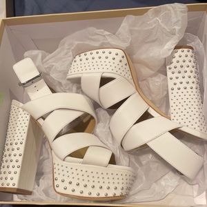 Michael Kors White Studded Platform Heels